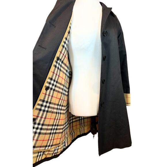 Burberry Trench Coat Black House Check Classic Plaid Winter Lining Jacket US 2 - Picture 2 of 16